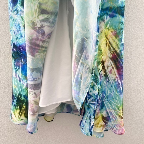 NWT Milly Blouson Celophane Multicolor Green Tank‎ Sleeveless Mini Dress - Picture 9 of 11